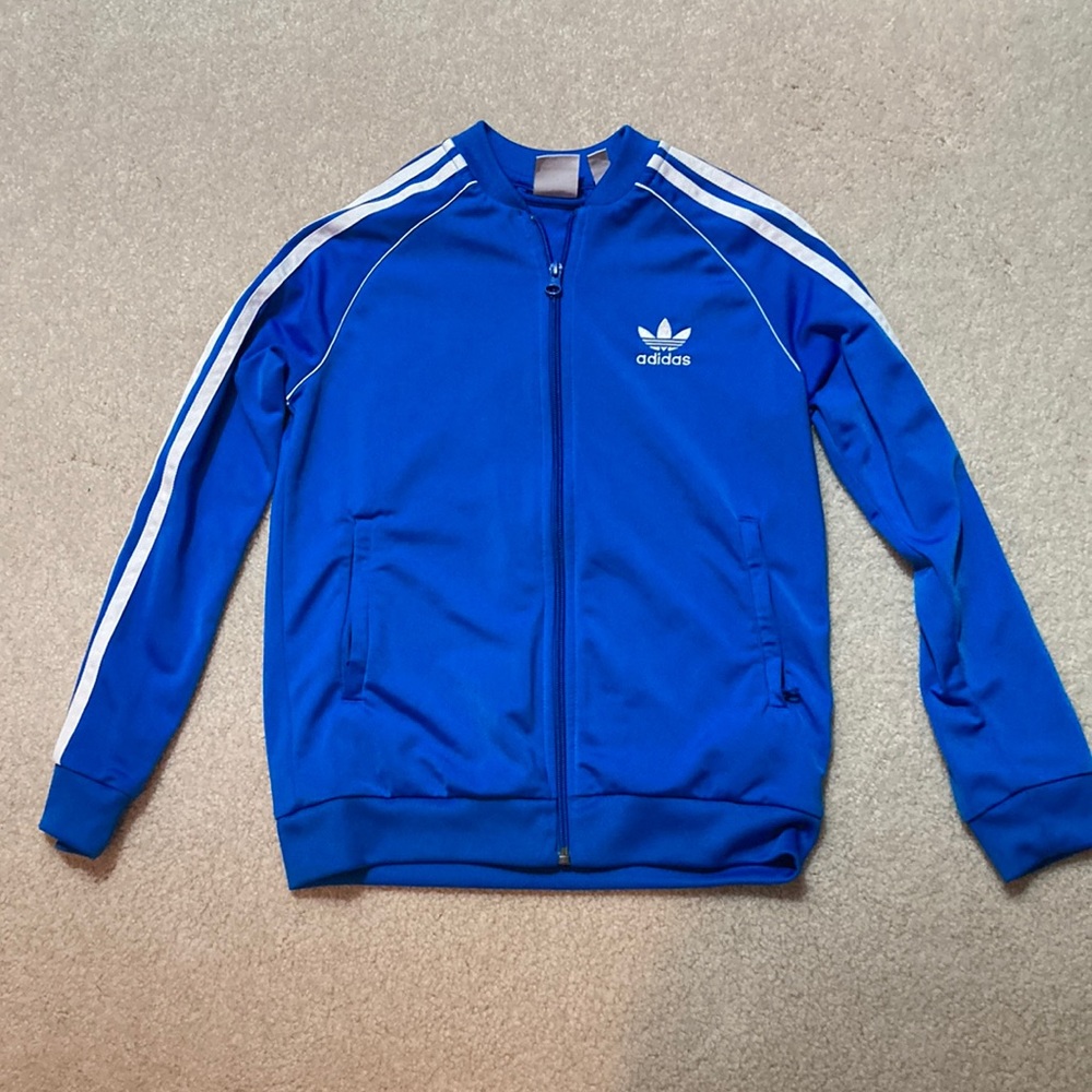 Blue and white adidas sweatshirt